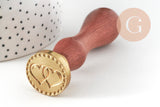 Sceau metal coeurs entrelacés cire à cacheter,fourniture pour création sceaux personnalisés, invitation de mariage DIY,25mmx1 G4723
