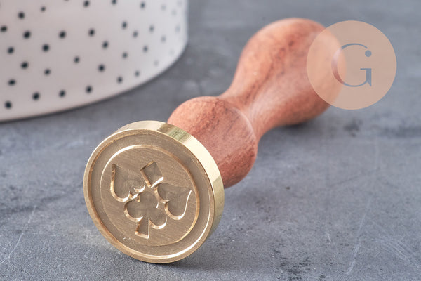 Sceau métal logo personnalisé cire à cacheter, fourniture pour création de sceaux personnalisés pour invitation de mariage DIY, x1 (G4942)