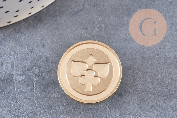 Sceau métal logo personnalisé cire à cacheter, fourniture pour création de sceaux personnalisés pour invitation de mariage DIY, x1 (G4942)