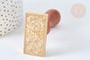 Sceau soleil cire à cacheter laiton massif manche bois 9cm, fourniture création de sceaux personnalisés pour invitation de mariage, 90mm G7748