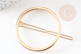 Support barrette clip métal doré ronde 47mm, X1 (G4719)