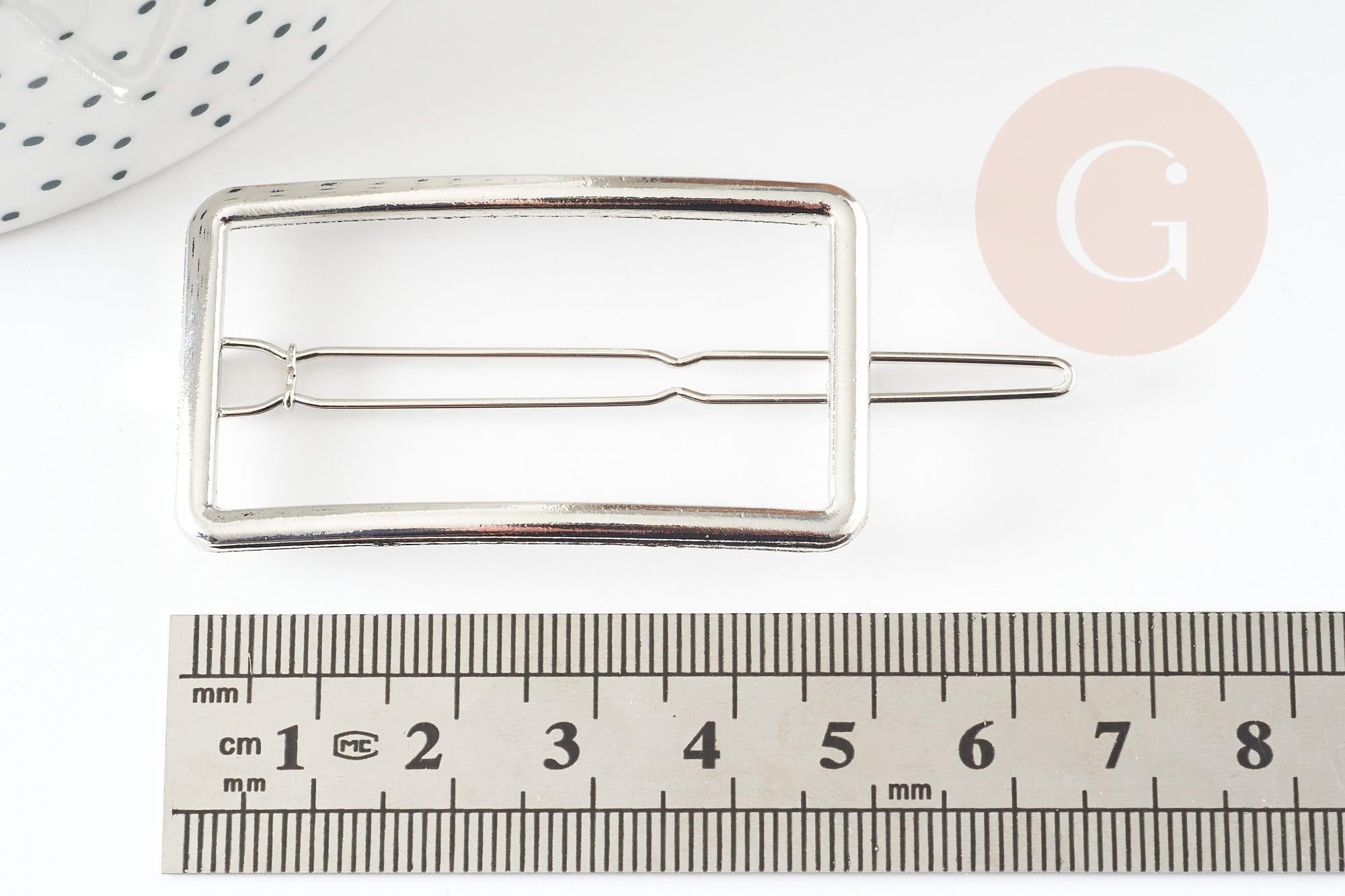 Support barrette clip rectangle zamac platine 55mm, x1 (G9315)
