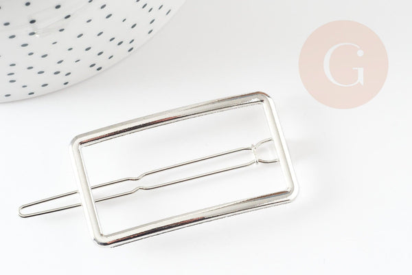 Support barrette clip rectangle zamac platine 55mm, x1 (G9315)