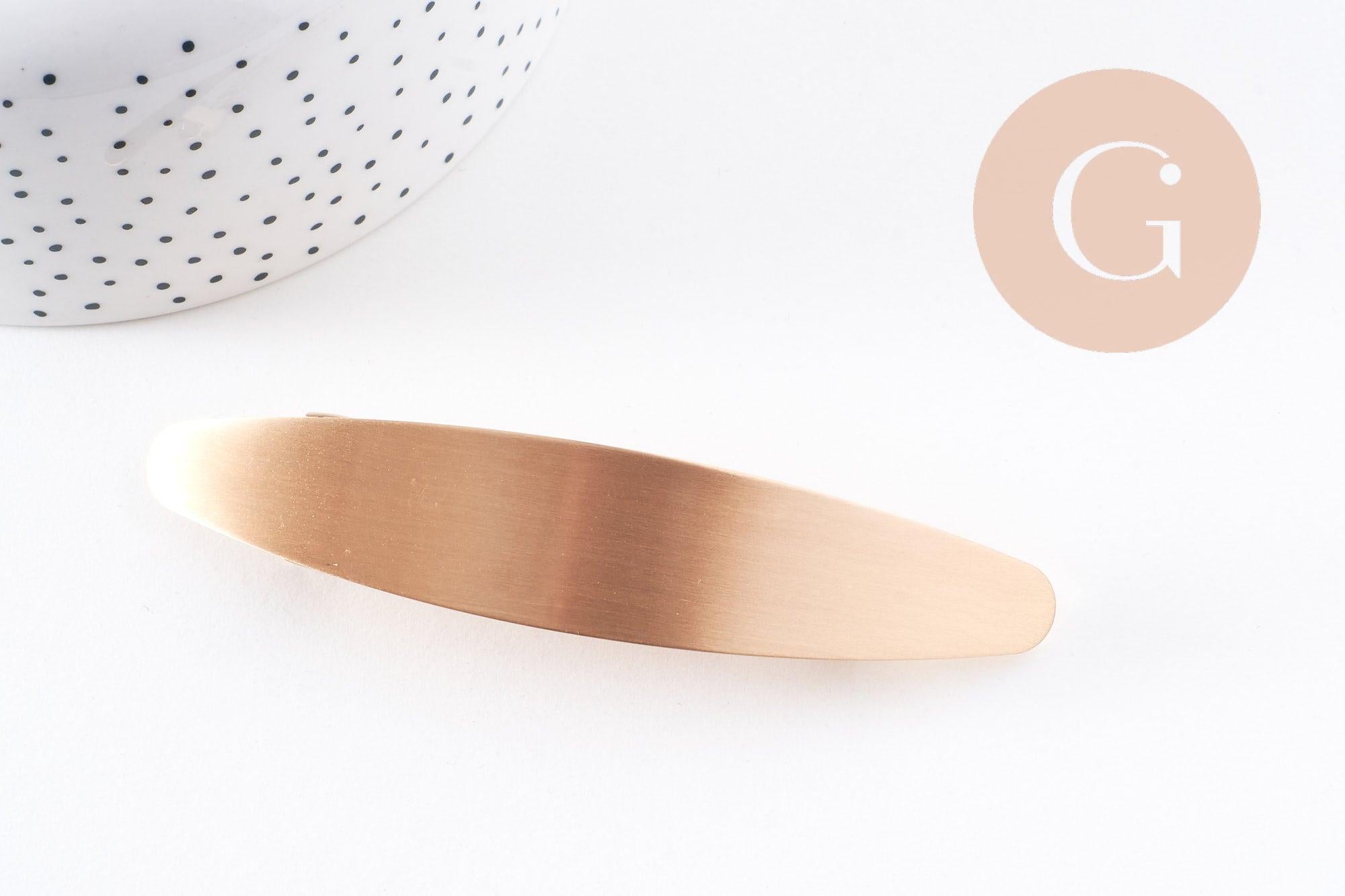 Support barrette clip zamac doré ovale 100mm, x1 (G10160)