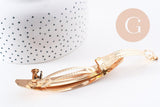 Support barrette clip zamac doré ovale 100mm, x1 (G10160)