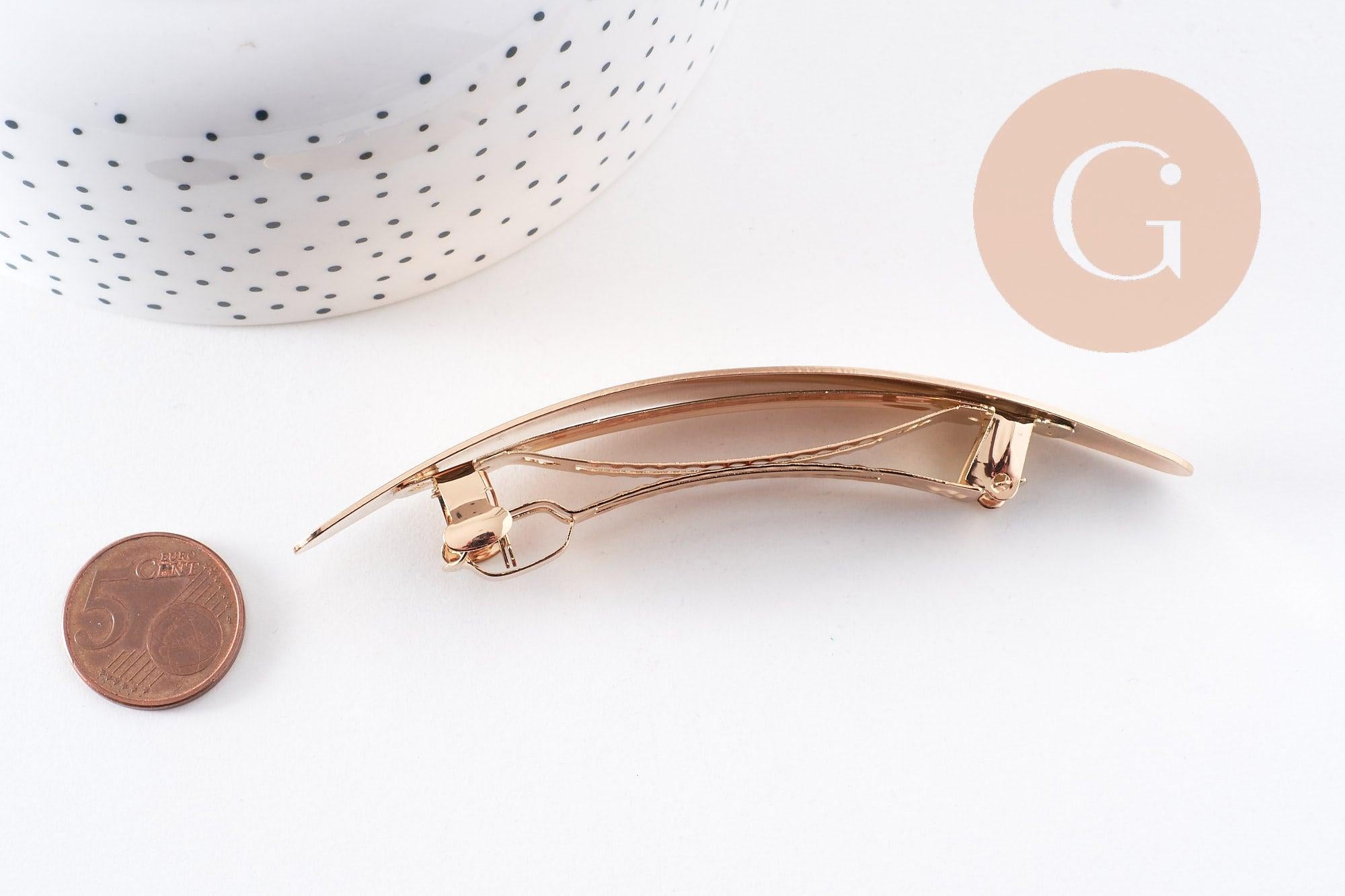 Support barrette clip zamac doré ovale 100mm, x1 (G10160)