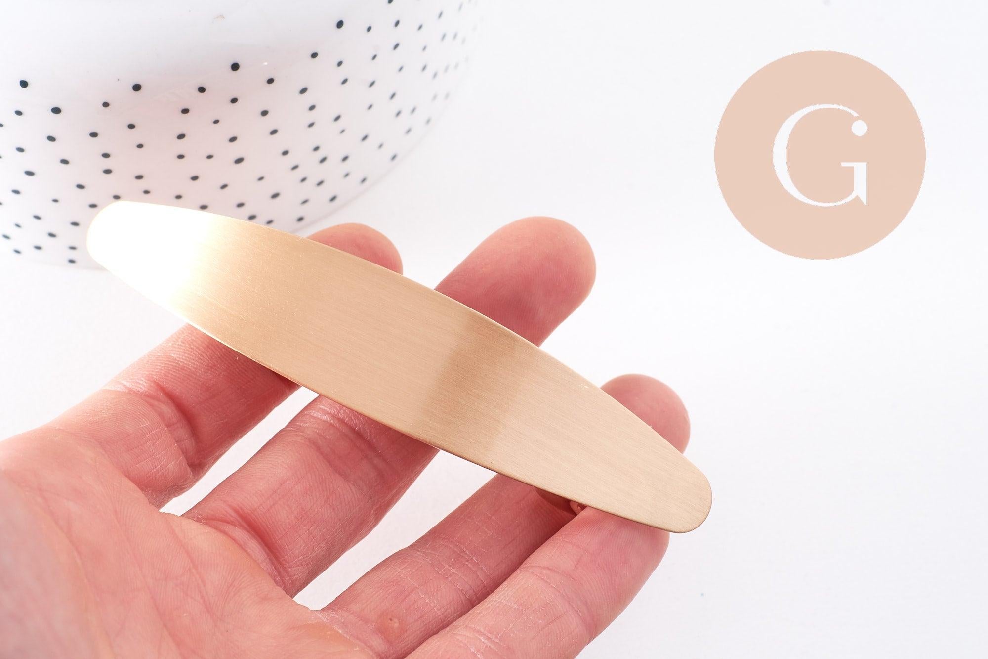 Support barrette clip zamac doré ovale 100mm, x1 (G10160)