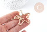 Support barrette étoiles clip zamac doré 48x41mm, x1 (G9097)
