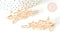 Support barrette étoiles clip zamac doré sans plateau 48mm, x1 (G7738)