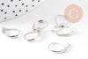 Support boucle Dormeuses boucles d'oreille platine 13mm, x50 (G0085)