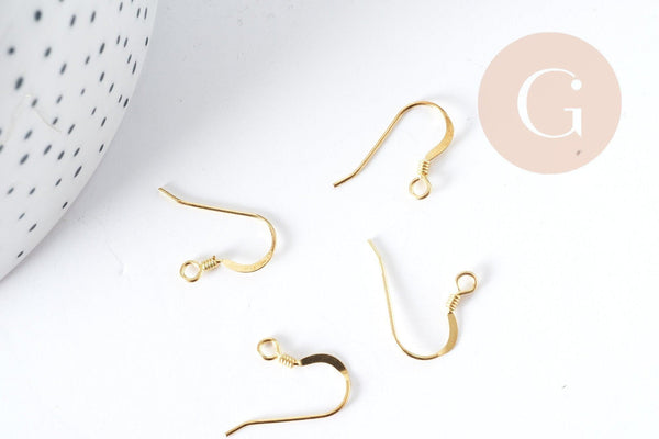 Support boucle crochet vermeil 22mm, x2 (G8931)