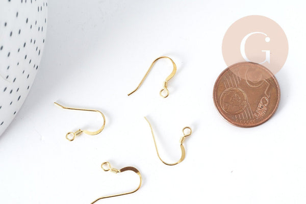 Support boucle crochet vermeil 22mm, x2 (G8931)