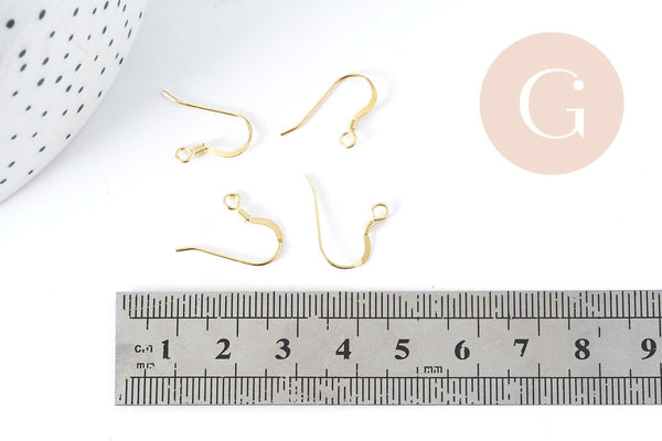 Support boucle crochet vermeil 22mm, x2 (G8931)