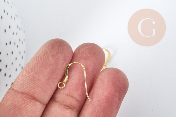 Support boucle crochet vermeil 22mm, x2 (G8931)