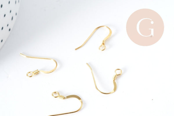 Support boucle crochet vermeil 22mm, x2 (G8931)