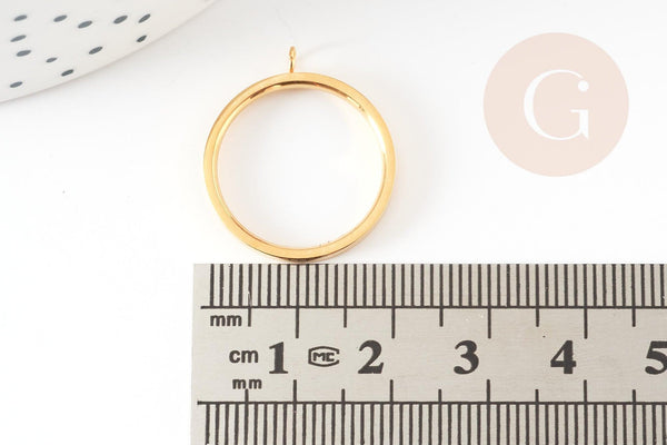 Support de bague avec anneau doré acier 304 inoxydable 17.3mm, x1 (G8444)