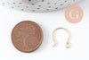 Support de boucles fil laiton crochet doré 16k 13mm, x2 (G5031)