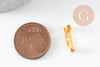 Support de broche en fer doré 15mm, x10 (G9478)