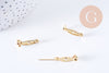 Support de broche en laiton doré 18K 20mm, x2 (G10703)