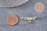 Support de broche et pendentif en zamac doré 26mm, x1 (G10987)