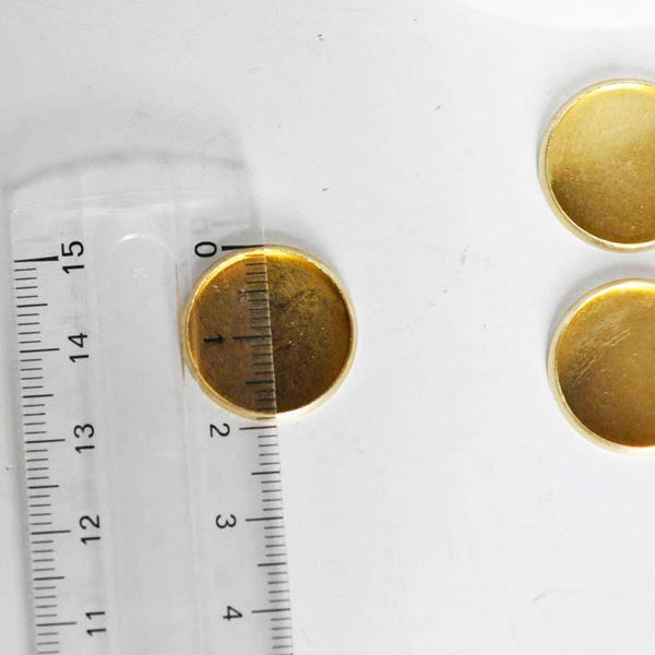 Support de cabochon rond laiton brut 18mm, x 10 (G2004)