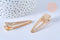 Supports barrette métal doré 17mm, x2 (G4591)