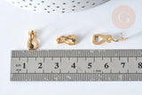 Supports boucles d'oreilles à clip acier 304 inoxydable doré 12mm, x10 (G7860)