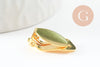 Supports boucles d'oreilles à clip cabochon rond laiton doré 21mm, boucle d'oreille non percée, x2 (G9675)