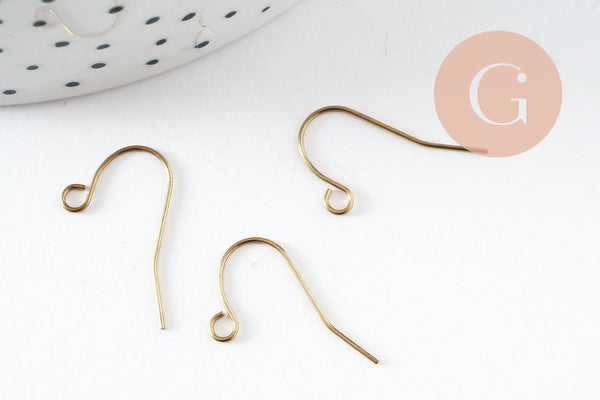 Supports boucles hameçons laiton brut 18mm, x25 (G5660)