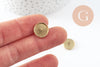 Supports boucles puce avec plateau laiton brut 12mm, x4 (G1914)