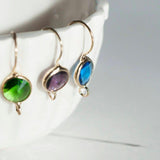 Supports boucles veilleuses en laiton doré cristal coloré, x2 (G0116)