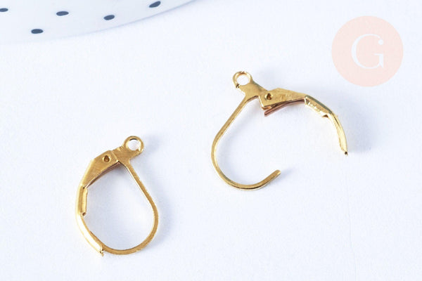 Supports boucles veilleuses laiton brut 15mm, x20 (G7155)