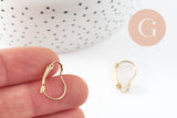 Supports boucles veilleuses laiton brut 16.5mm, x10 (G0201)