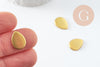 Supports cabochons goutte 10x14mm laiton brut, x10 (G2245)
