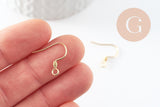 Supports de boucles crochets acier 304 inoxydable doré 24K 18x16mm, x10 (G9525)