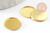 Supports de cabochon rond 12mm laiton brut, x50 (11g) (G1217)