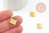 Supports de cabochons carrés laiton brut 10mm, x20 (4.6g) (G1323)