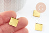 Supports de cabochons carrés laiton brut 12x12mm, x20(3.6g) (G0948)