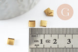 Supports de cabochons carrés laiton brut x20 (0.9g) (G1354)