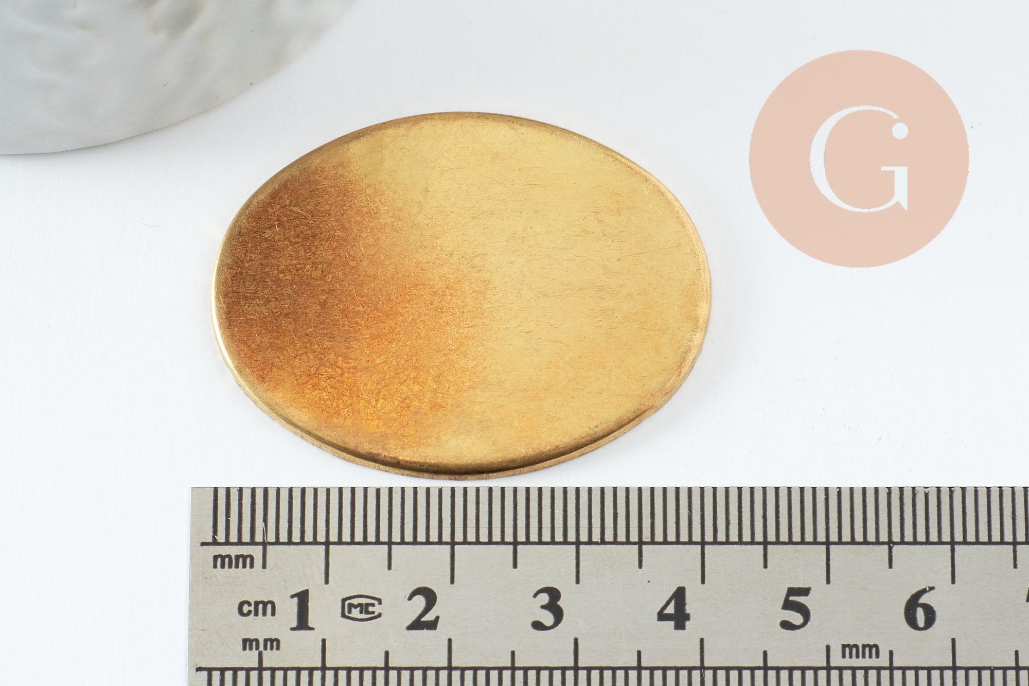 Supports de cabochons ovales laiton brut 40x30mm, x2 (G2006)
