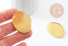 Supports de cabochons ovales laiton brut 40x30mm, x2 (G2006)