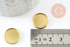 Supports de cabochons rond laiton brut 14mm avec bord, x10 (G1909)