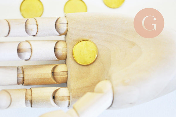 Supports de cabochons ronds laiton brut 20mm, x10 (G5046)