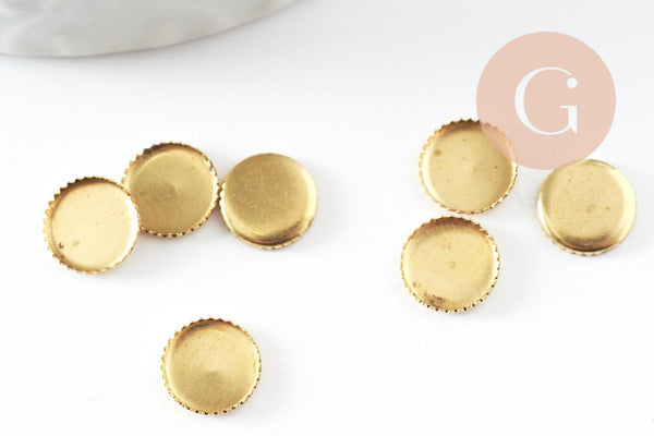 Supports de cabochons ronds laiton brut 7mm, x20 (G4903)