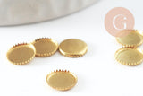 Supports de cabochons ronds laiton brut 7mm, x20 (G4903)