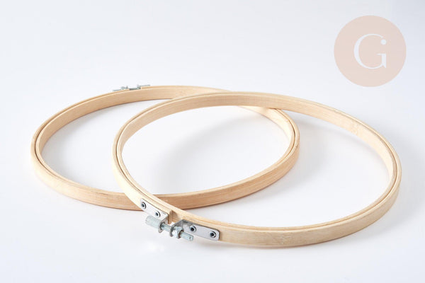 Tambour de broderie bambou clair 200x10mm, x1 (G7662)