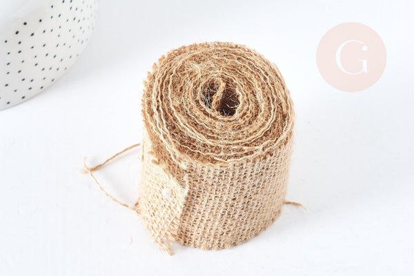 Toile de jute beige 65mm, x1 Mètre (G8376)