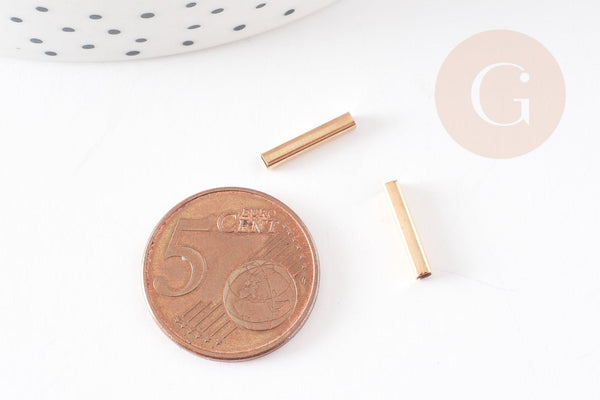 Tube carré laiton doré 12mm, x50 (G3391)