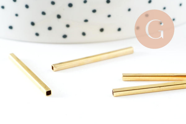 Tubes carré laiton brut 40mm, x50 (G5802)