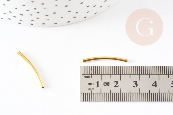 Tubes courbes zamac doré 25mm, x50 (5.1gr) (G4762)